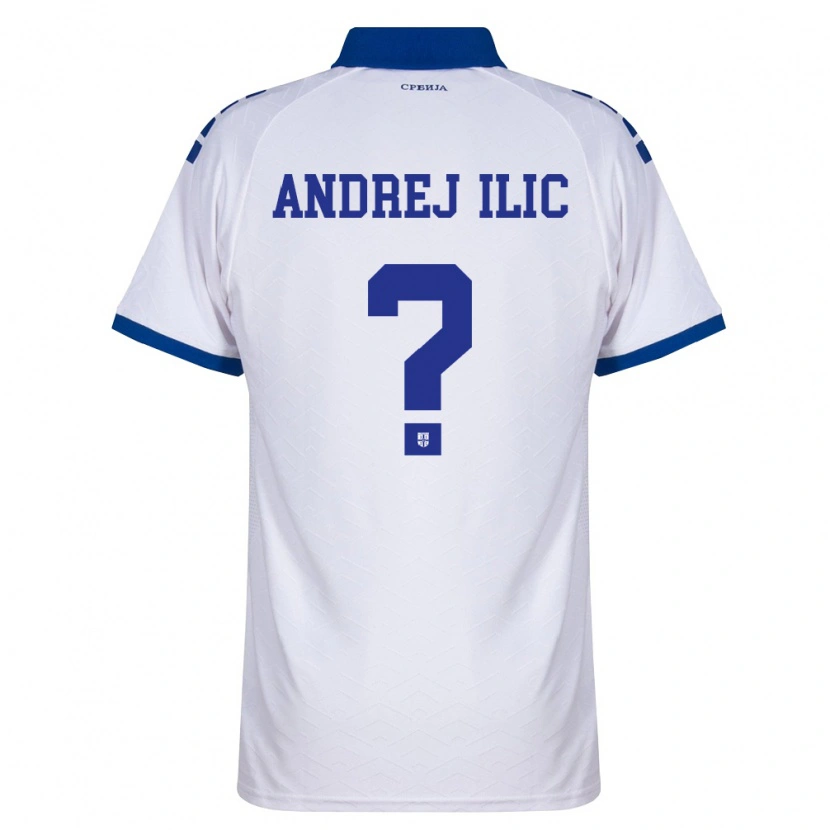 Danxen Kid Serbia Andrej Ilic #0 Navy White Red Away Jersey 26-28 T-Shirt