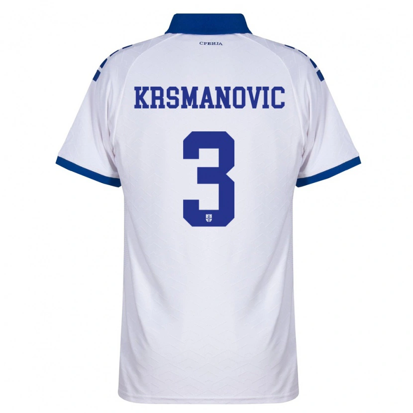 Danxen Kid Serbia Nemanja Krsmanovic #3 Navy White Red Away Jersey 26-28 T-Shirt