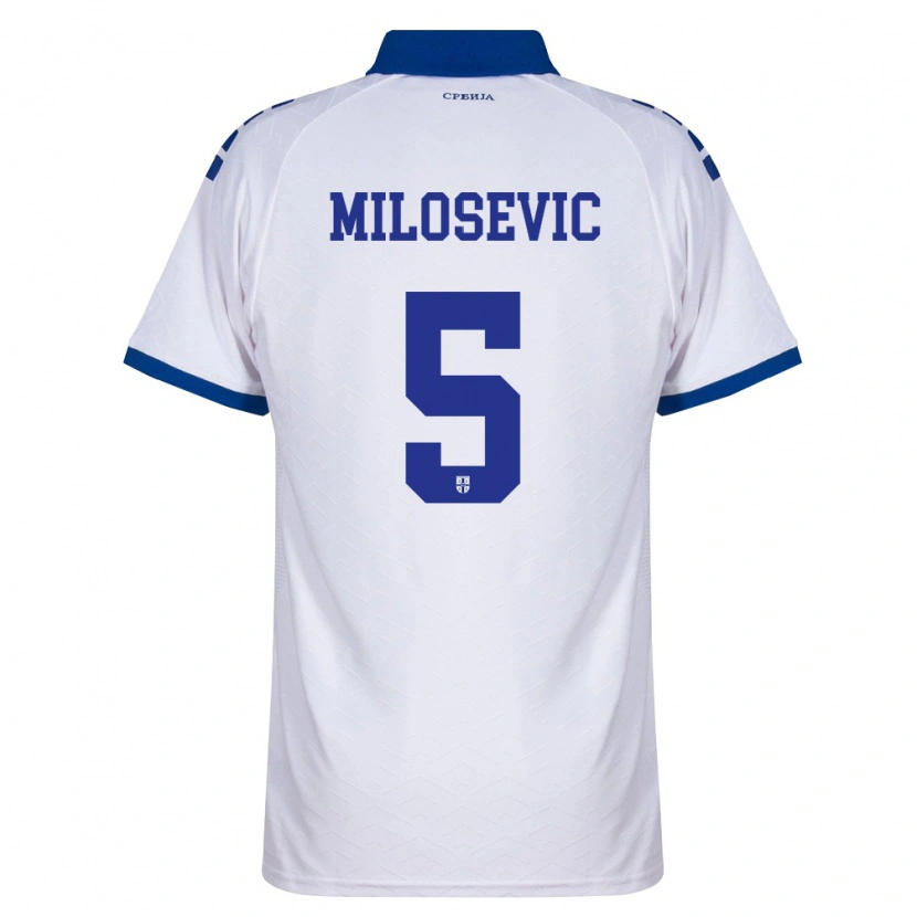 Danxen Kid Serbia Jovan Milosevic #5 Navy White Red Away Jersey 26-28 T-Shirt