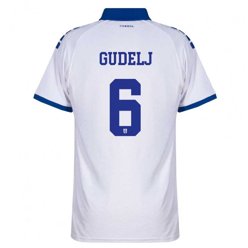 Danxen Kid Serbia Nemanja Gudelj #6 Navy White Red Away Jersey 26-28 T-Shirt