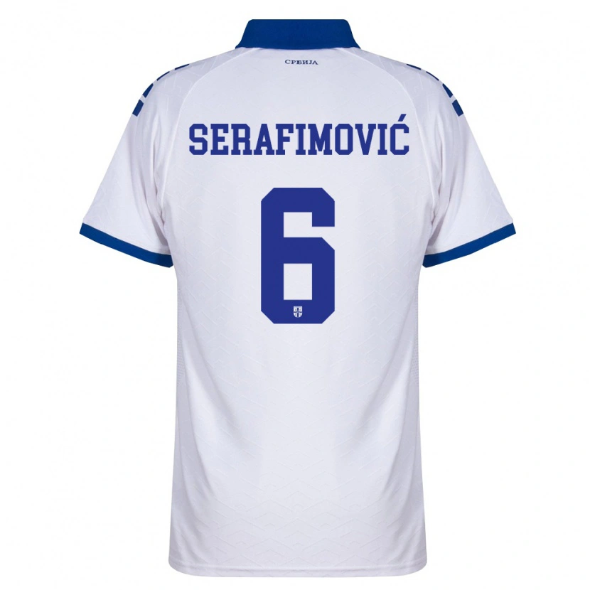 Danxen Kid Serbia Vojin Serafimovic #6 Navy White Red Away Jersey 26-28 T-Shirt