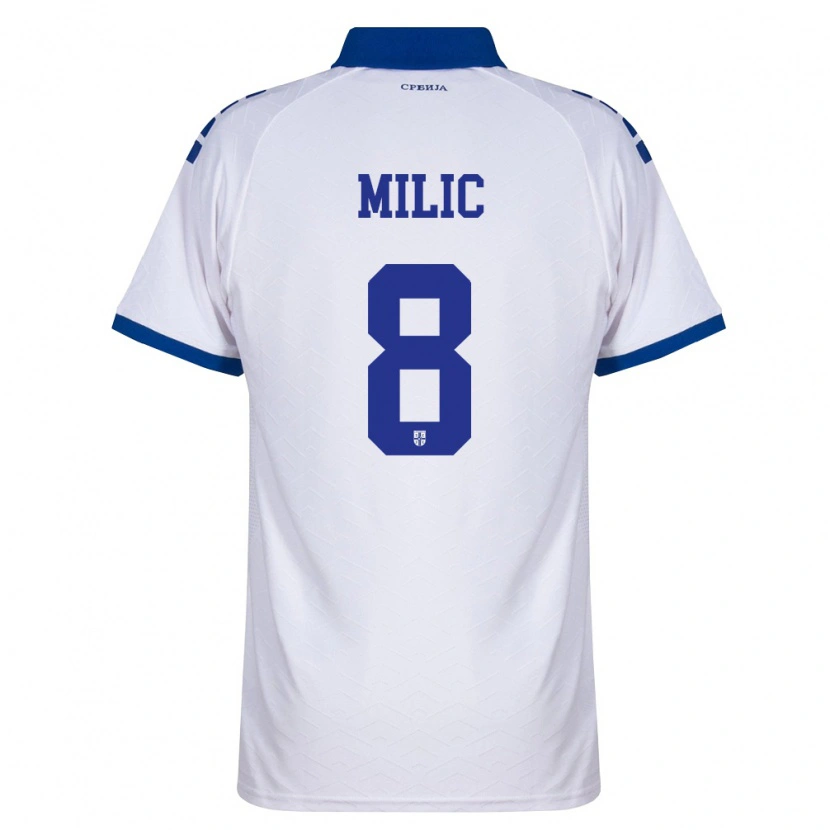 Danxen Kid Serbia Lazar Milic #8 Navy White Red Away Jersey 26-28 T-Shirt