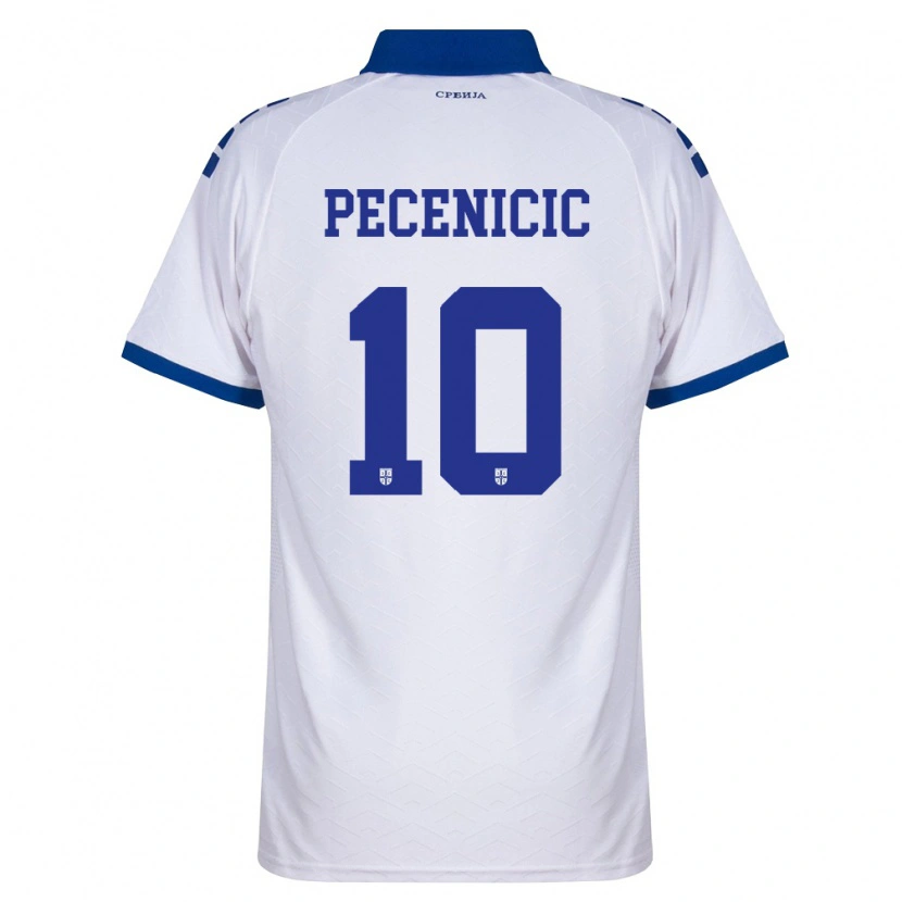 Danxen Kid Serbia Mihailo Pecenicic #10 Navy White Red Away Jersey 26-28 T-Shirt