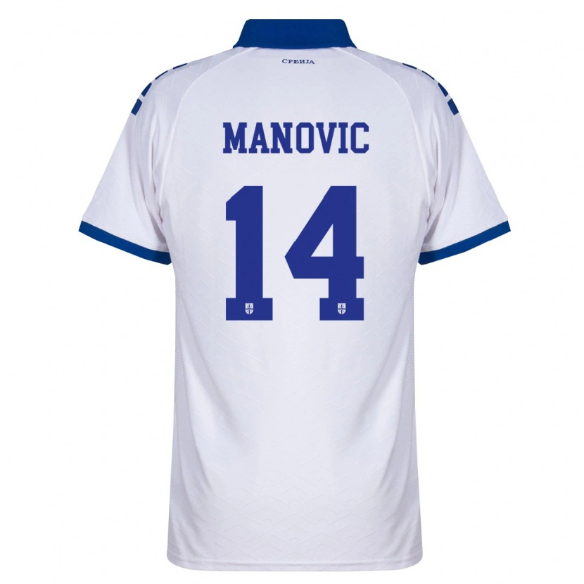 Danxen Kid Serbia Sergej Manovic #14 Navy White Red Away Jersey 26-28 T-Shirt