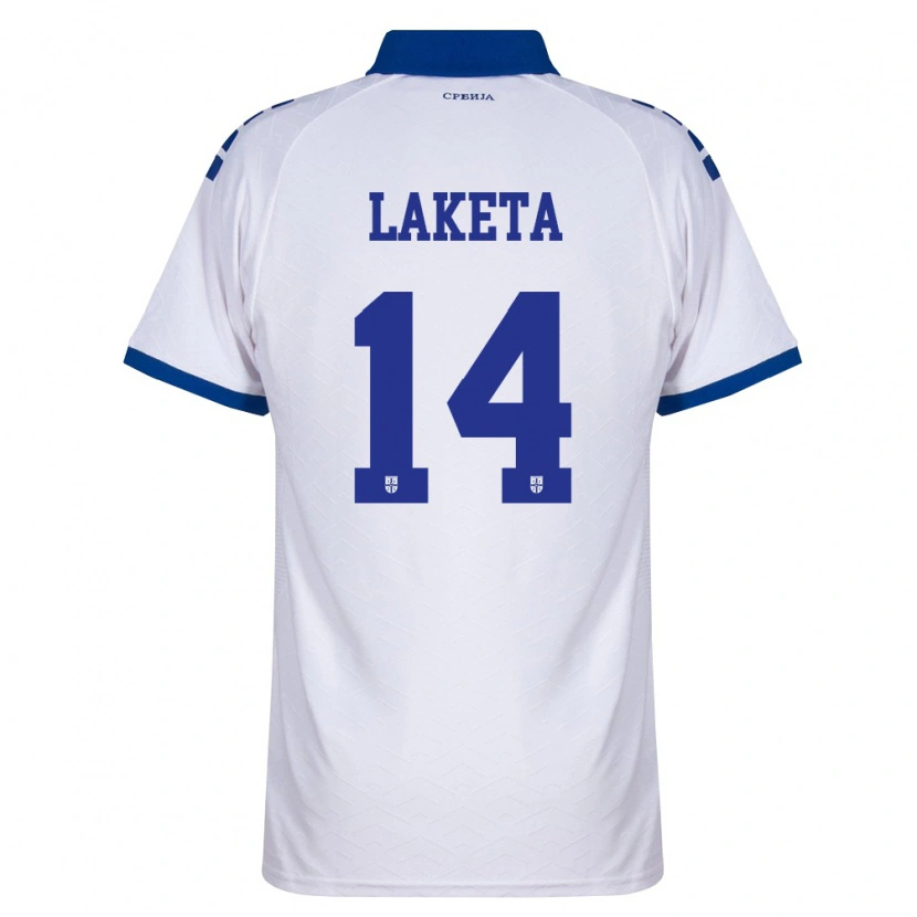 Danxen Kid Serbia Andrija Laketa #14 Navy White Red Away Jersey 26-28 T-Shirt