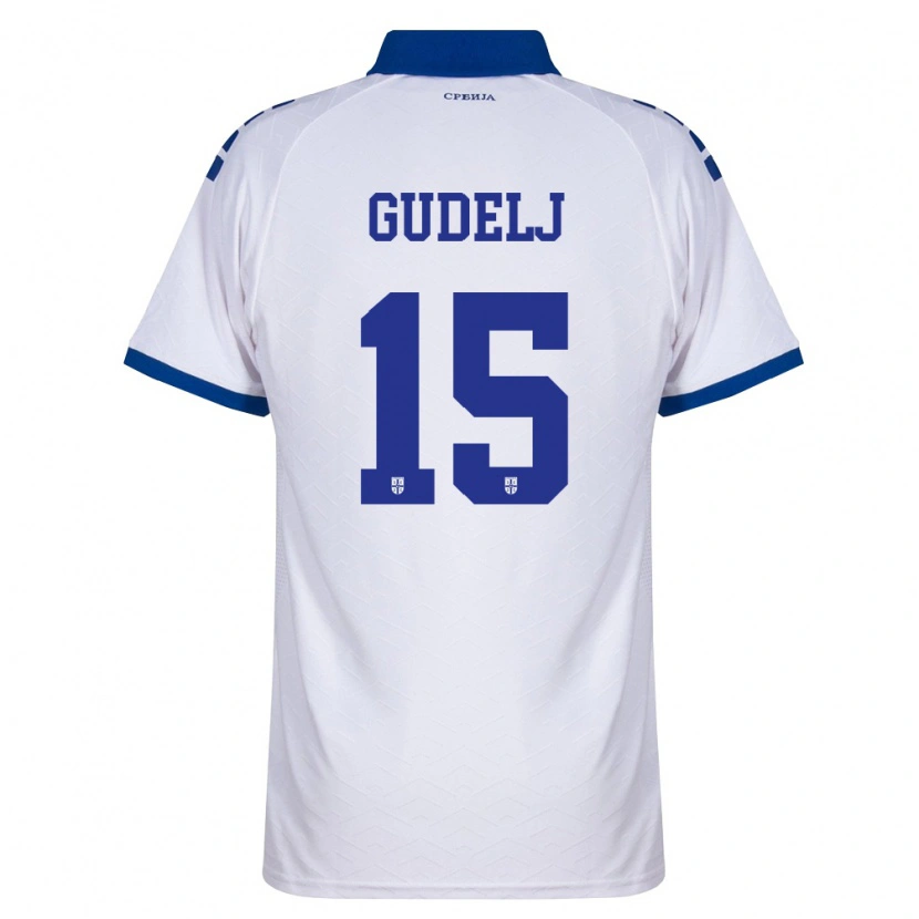 Danxen Kid Serbia Stefan Gudelj #15 Navy White Red Away Jersey 26-28 T-Shirt