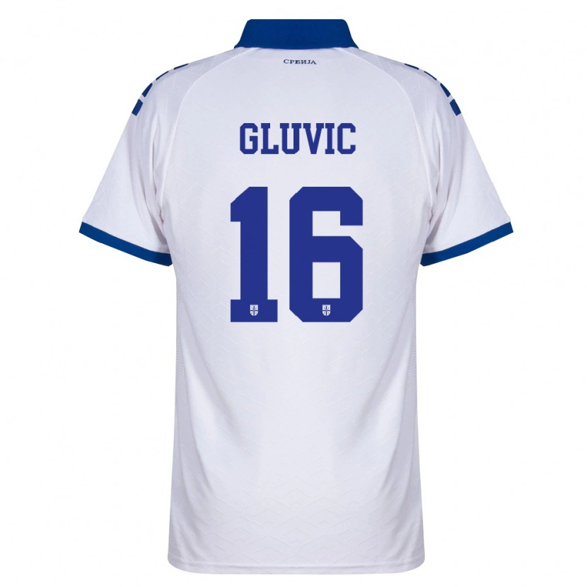 Danxen Kid Serbia Daniel Gluvic #16 Navy White Red Away Jersey 26-28 T-Shirt