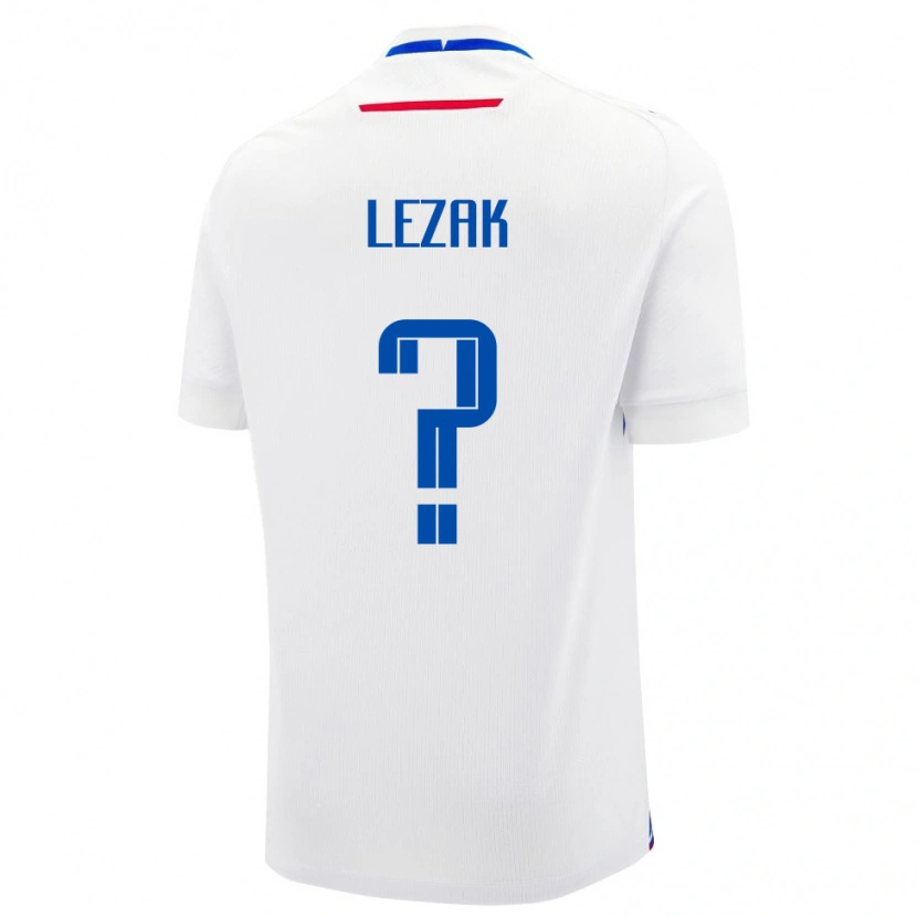 Danxen Kid Slovakia Jakub Lezak #0 White Blue Away Jersey 26-28 T-Shirt