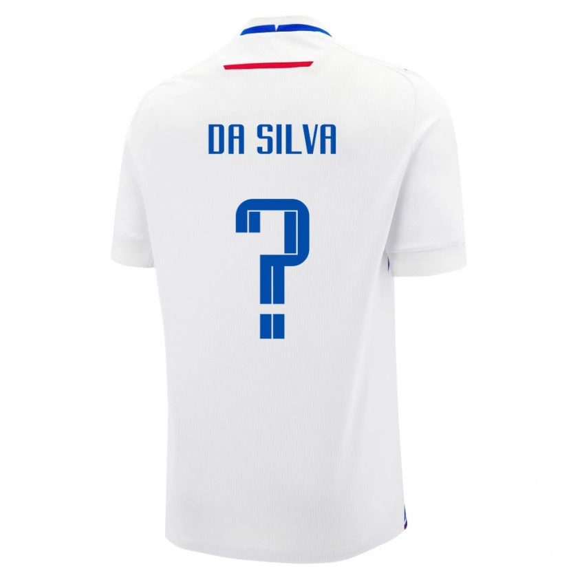 Danxen Kid Slovakia Leonardo Da Silva #0 White Blue Away Jersey 26-28 T-Shirt