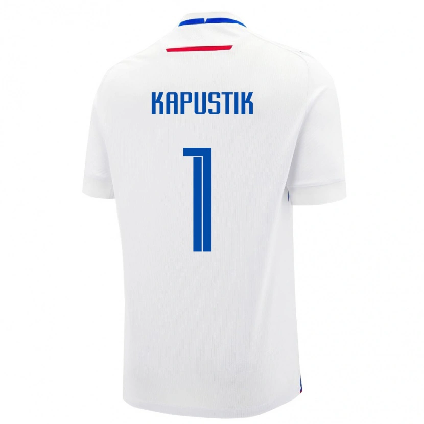 Danxen Kid Slovakia Simon Kapustik #1 White Blue Away Jersey 26-28 T-Shirt