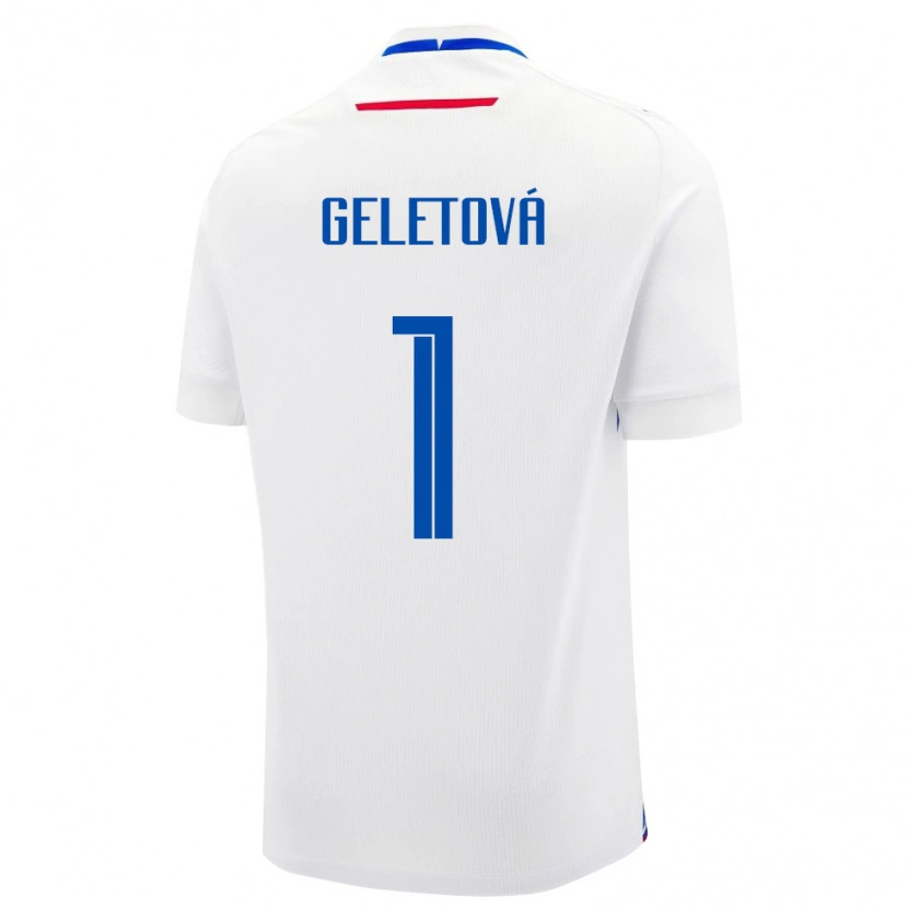 Danxen Kid Slovakia Martina Geletová #1 White Blue Away Jersey 26-28 T-Shirt