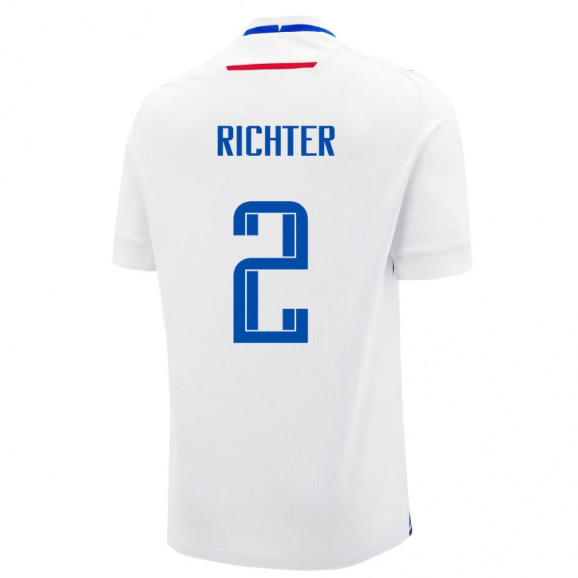 Danxen Kid Slovakia Nicolas Richter #2 White Blue Away Jersey 26-28 T-Shirt