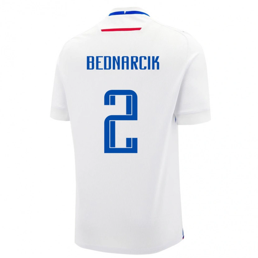 Danxen Kid Slovakia Fedor Bednarcik #2 White Blue Away Jersey 26-28 T-Shirt