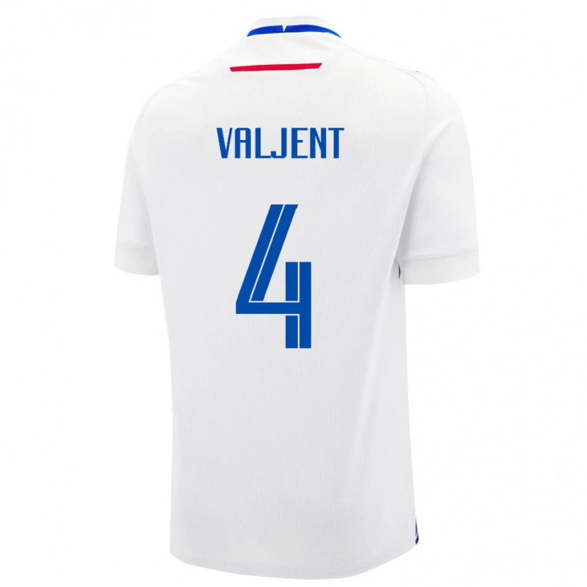 Danxen Kid Slovakia Martin Valjent #4 White Blue Away Jersey 26-28 T-Shirt