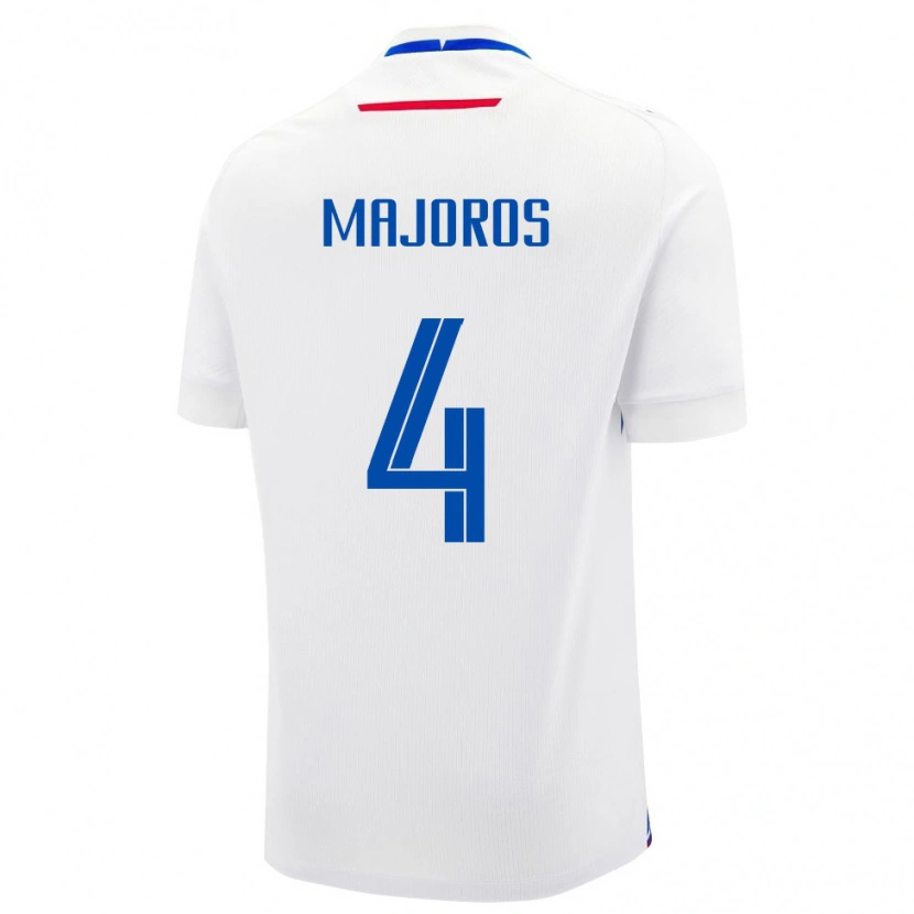 Danxen Kid Slovakia Daniel Majoros #4 White Blue Away Jersey 26-28 T-Shirt