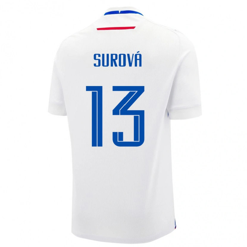 Danxen Kid Slovakia Aneta Surová #13 White Blue Away Jersey 26-28 T-Shirt