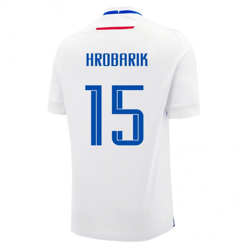 Danxen Kid Slovakia Tobias Hrobarik #15 White Blue Away Jersey 26-28 T-Shirt