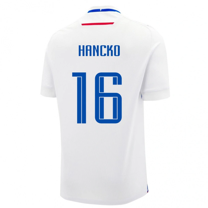 Danxen Kid Slovakia Dávid Hancko #16 White Blue Away Jersey 26-28 T-Shirt