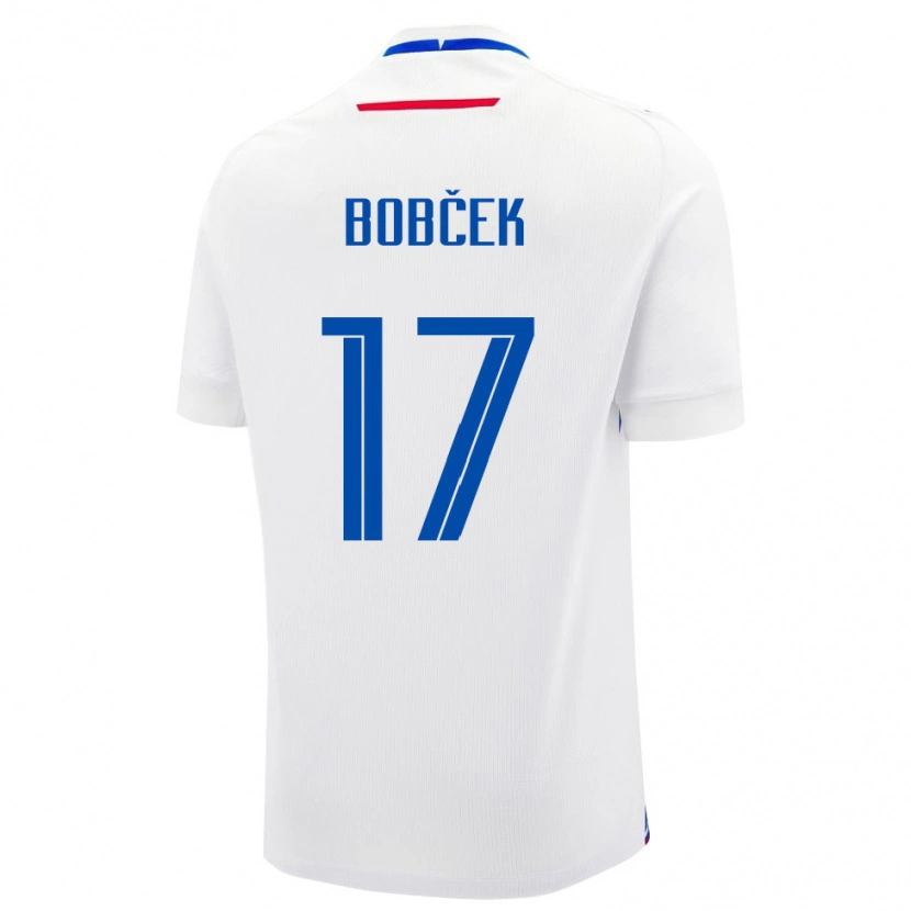 Danxen Kid Slovakia Tomas Bobcek #17 White Blue Away Jersey 26-28 T-Shirt