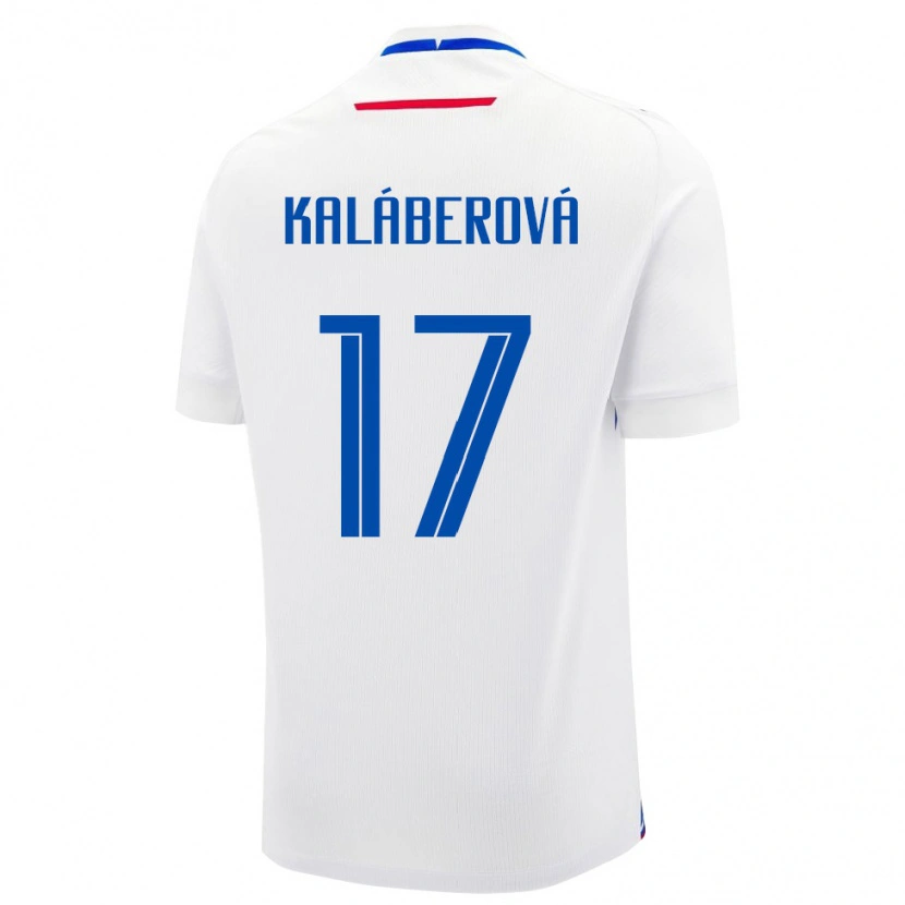 Danxen Kid Slovakia Victoria Kaláberová #17 White Blue Away Jersey 26-28 T-Shirt