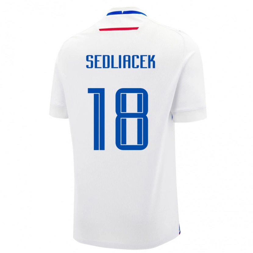Danxen Kid Slovakia Matej Sedliacek #18 White Blue Away Jersey 26-28 T-Shirt