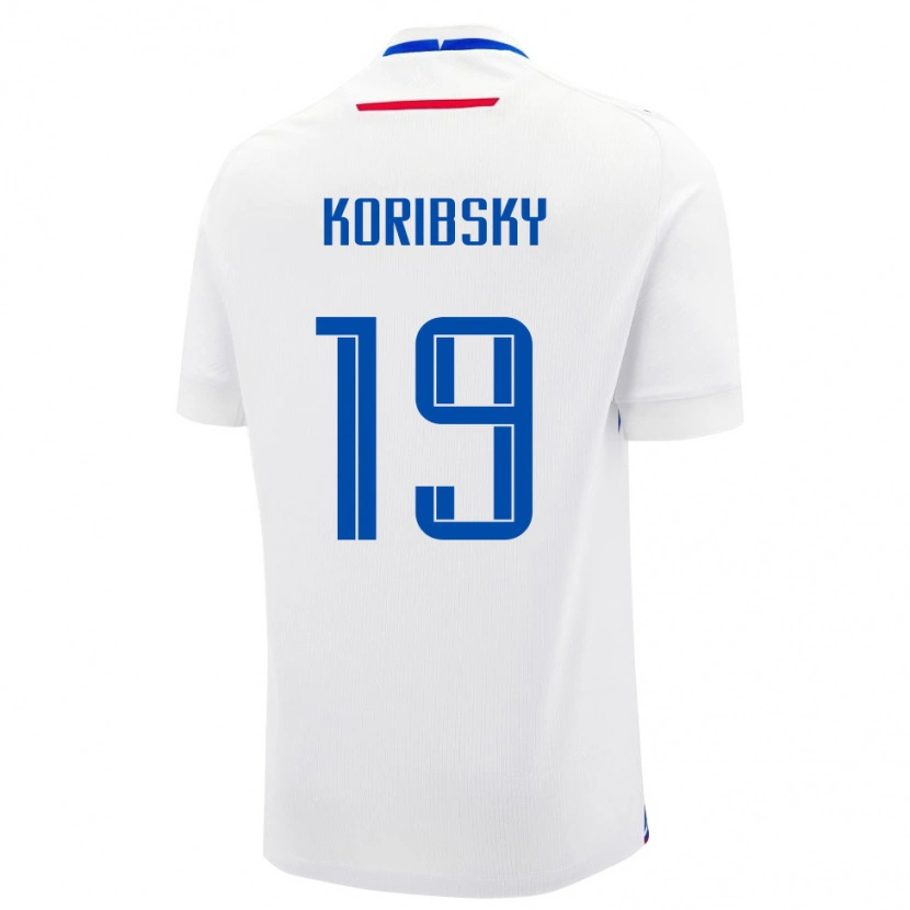Danxen Kid Slovakia Simon Koribsky #19 White Blue Away Jersey 26-28 T-Shirt