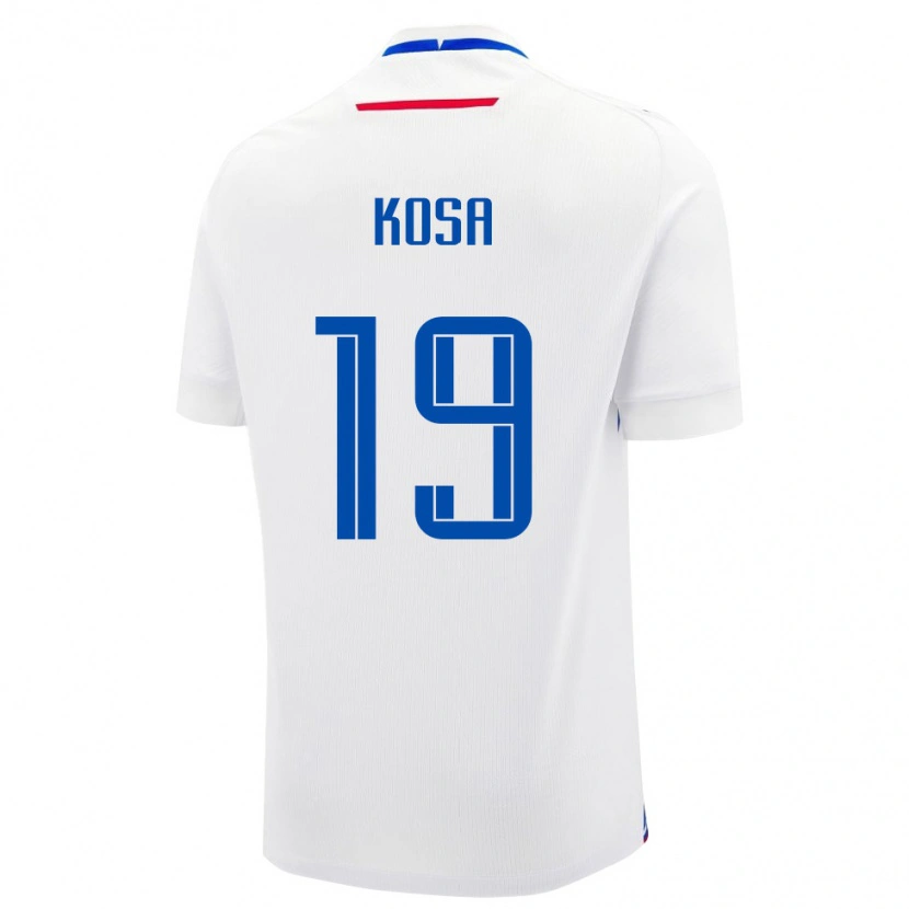 Danxen Kid Slovakia Frantisek Kosa #19 White Blue Away Jersey 26-28 T-Shirt
