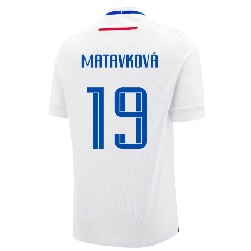 Danxen Kid Slovakia Ľudmila Maťavková #19 White Blue Away Jersey 26-28 T-Shirt