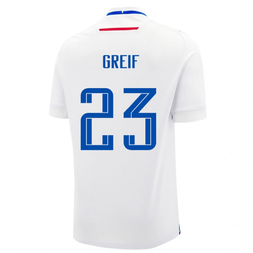 Danxen Kid Slovakia Dominik Greif #23 White Blue Away Jersey 26-28 T-Shirt