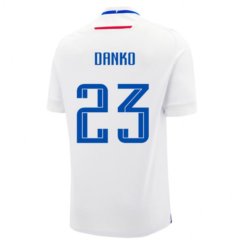 Danxen Kid Slovakia Adam Danko #23 White Blue Away Jersey 26-28 T-Shirt