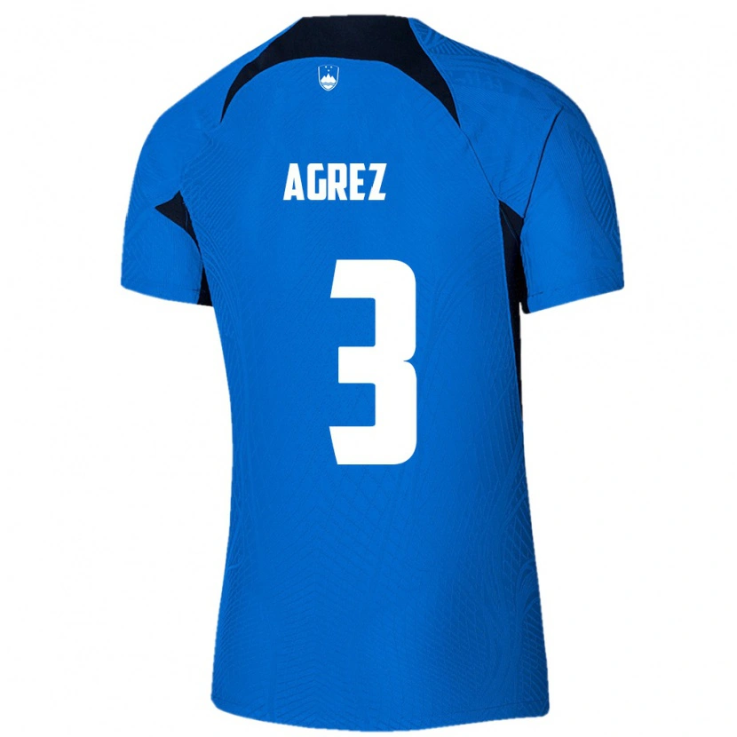 Danxen Kid Slovenia Sara Agrež #3 Blue White Away Jersey 26-28 T-Shirt