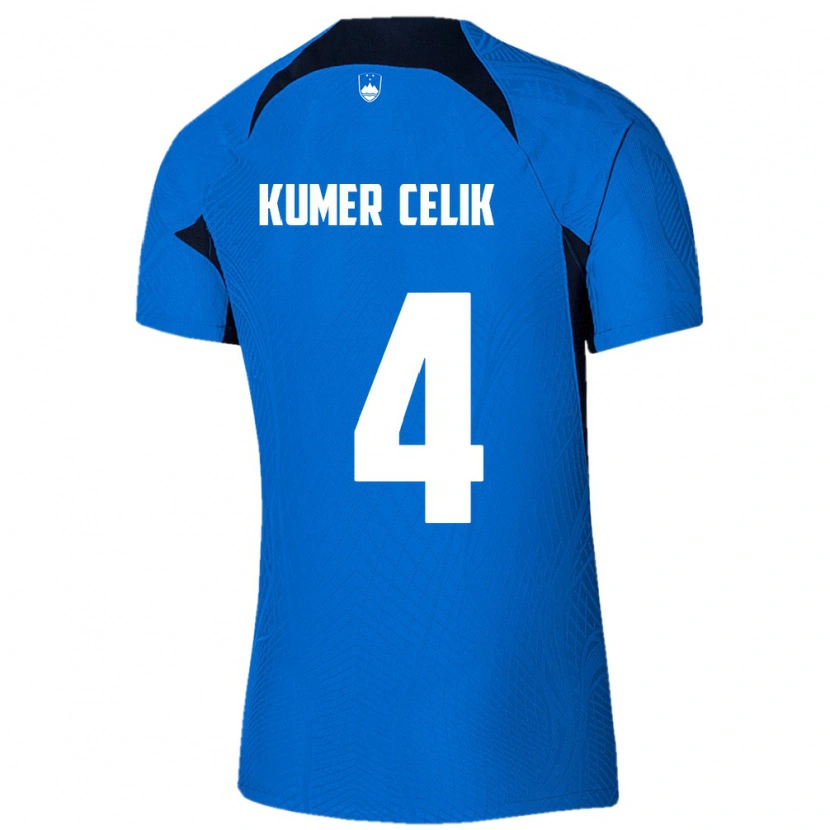 Danxen Kid Slovenia An Kumer Celik #4 Blue White Away Jersey 26-28 T-Shirt