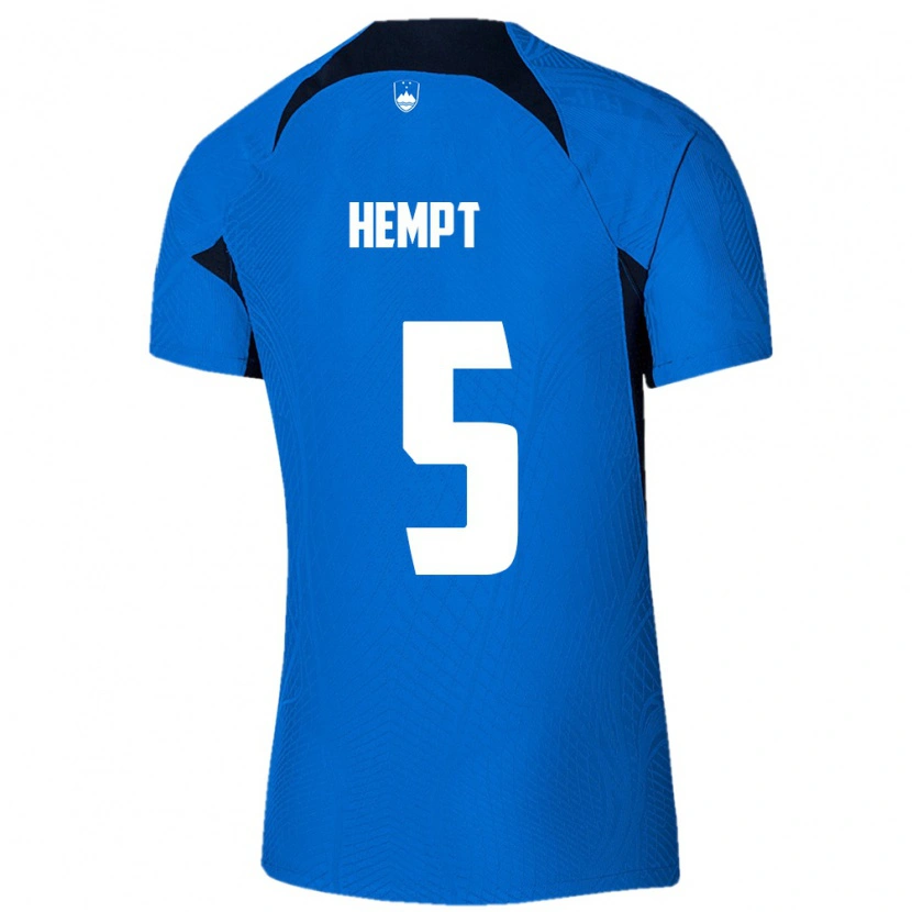 Danxen Kid Slovenia Lukas Hempt #5 Blue White Away Jersey 26-28 T-Shirt