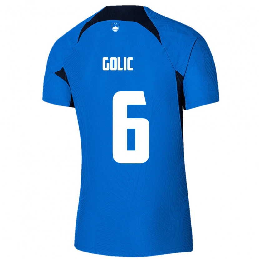 Danxen Kid Slovenia Lovro Golic #6 Blue White Away Jersey 26-28 T-Shirt