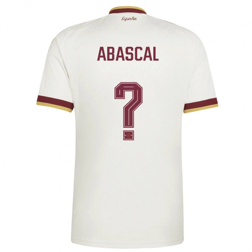 Danxen Kid Spain Gorka Abascal #0 Off-White Burgundy Away Jersey 26-28 T-Shirt