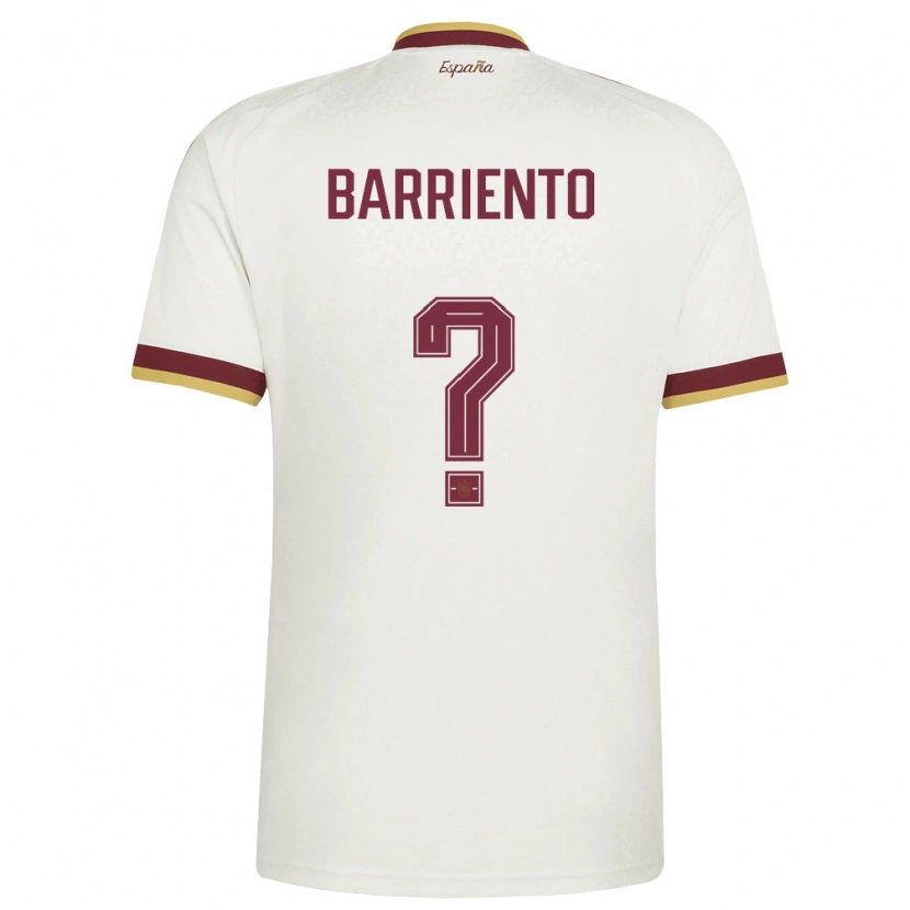 Danxen Kid Spain Darek Barriento #0 Off-White Burgundy Away Jersey 26-28 T-Shirt