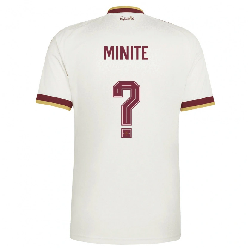 Danxen Kid Spain Madiba Minite #0 Off-White Burgundy Away Jersey 26-28 T-Shirt