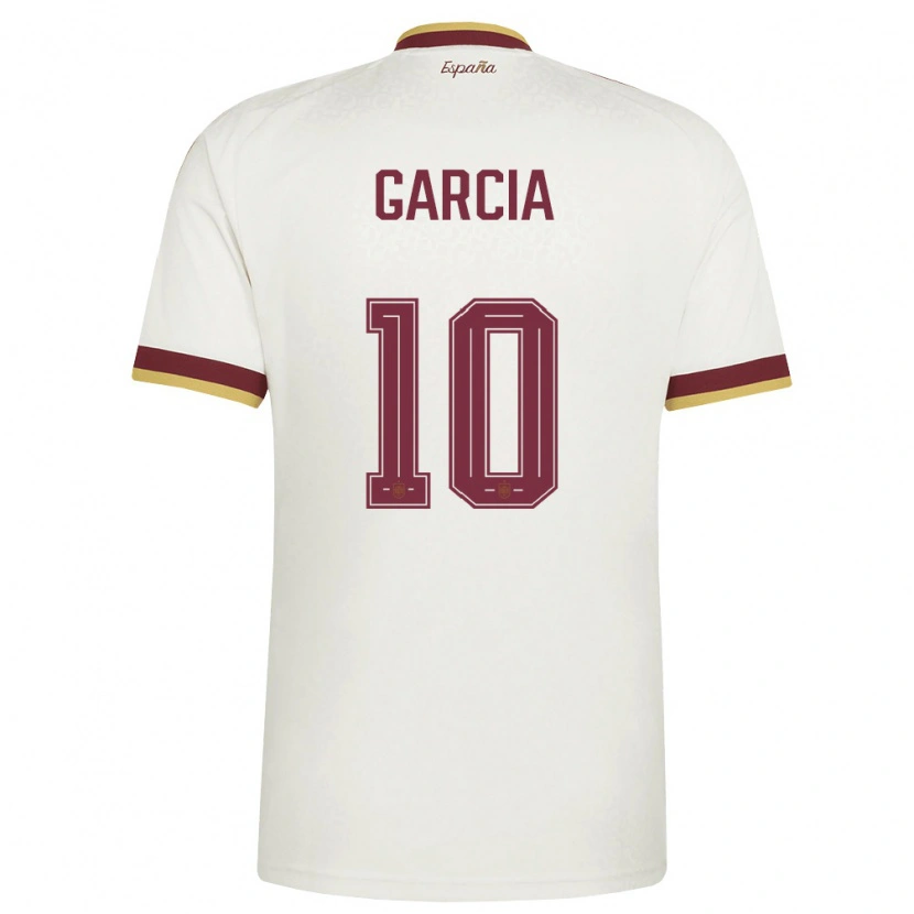 Danxen Kid Spain Pablo García #10 Off-White Burgundy Away Jersey 26-28 T-Shirt