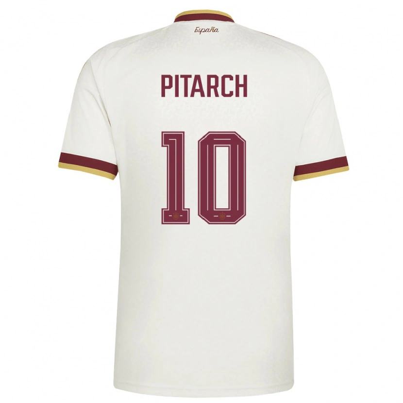 Danxen Kid Spain Thiago Pitarch #10 Off-White Burgundy Away Jersey 26-28 T-Shirt