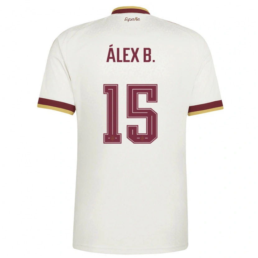 Danxen Kid Spain Álex Baena #15 Off-White Burgundy Away Jersey 26-28 T-Shirt