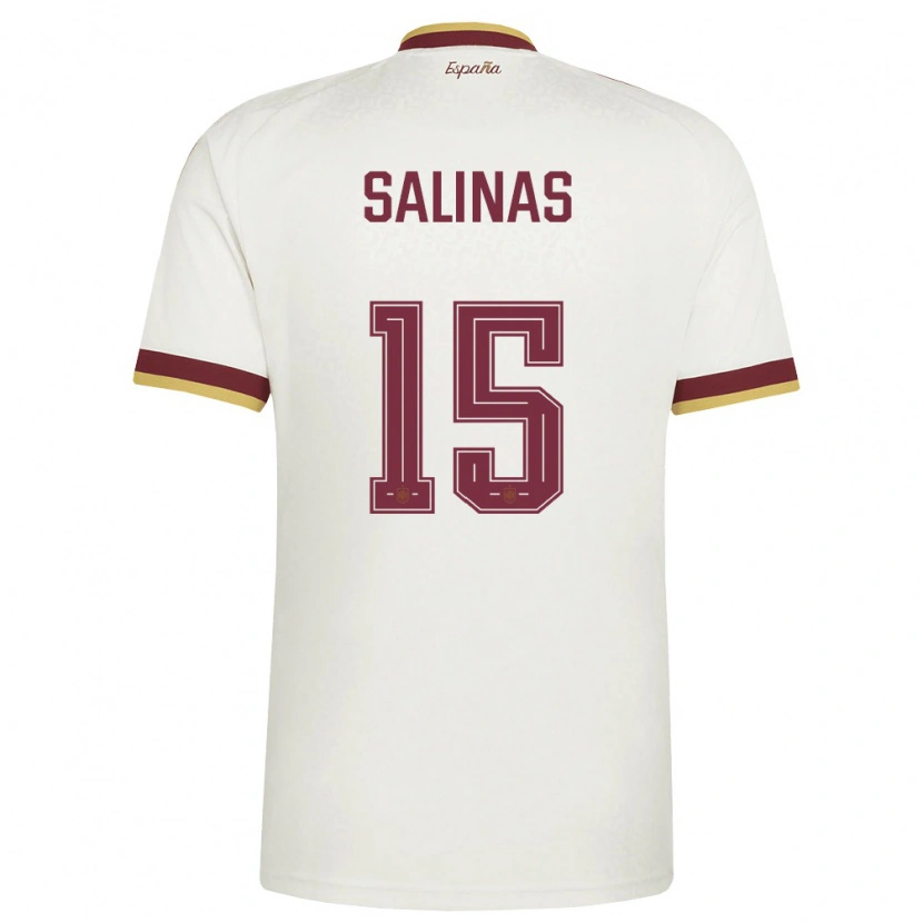 Danxen Kid Spain Jorge Salinas #15 Off-White Burgundy Away Jersey 26-28 T-Shirt