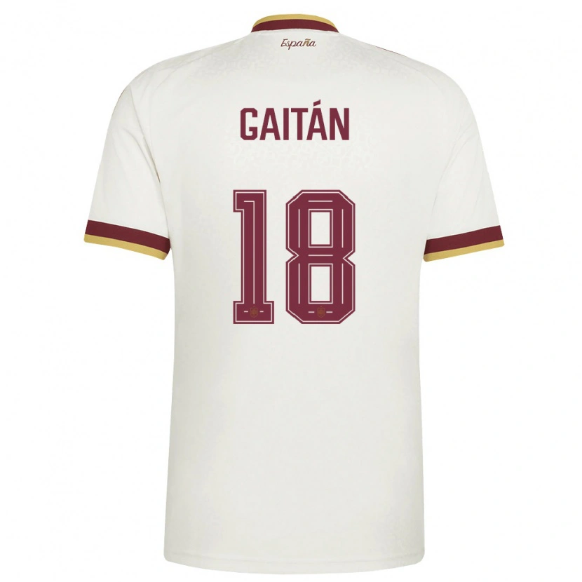 Danxen Kid Spain Joselillo Gaitán #18 Off-White Burgundy Away Jersey 26-28 T-Shirt