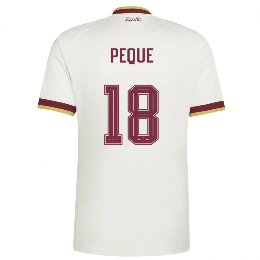 Danxen Kid Spain Peque Fernández #18 Off-White Burgundy Away Jersey 26-28 T-Shirt