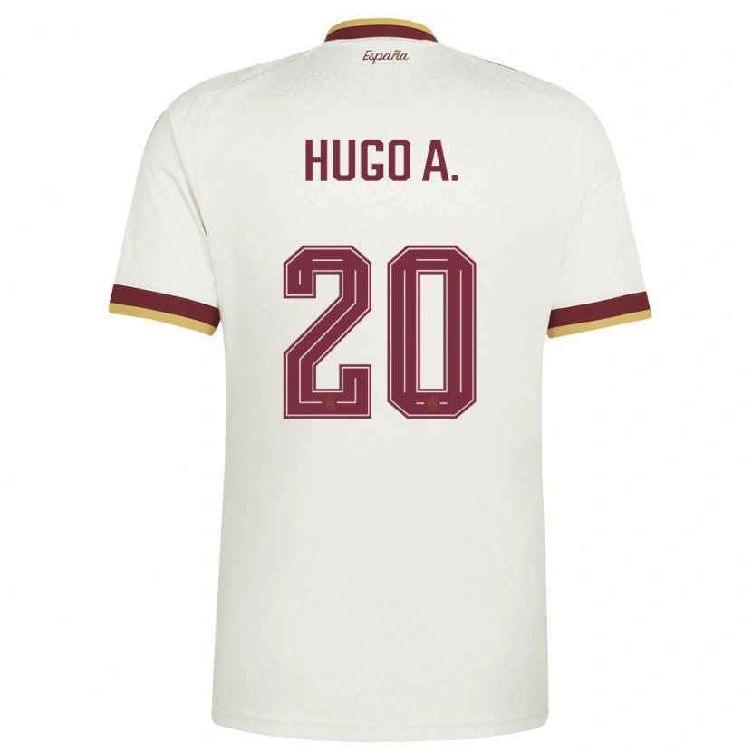 Danxen Kid Spain Hugo Álvarez #20 Off-White Burgundy Away Jersey 26-28 T-Shirt
