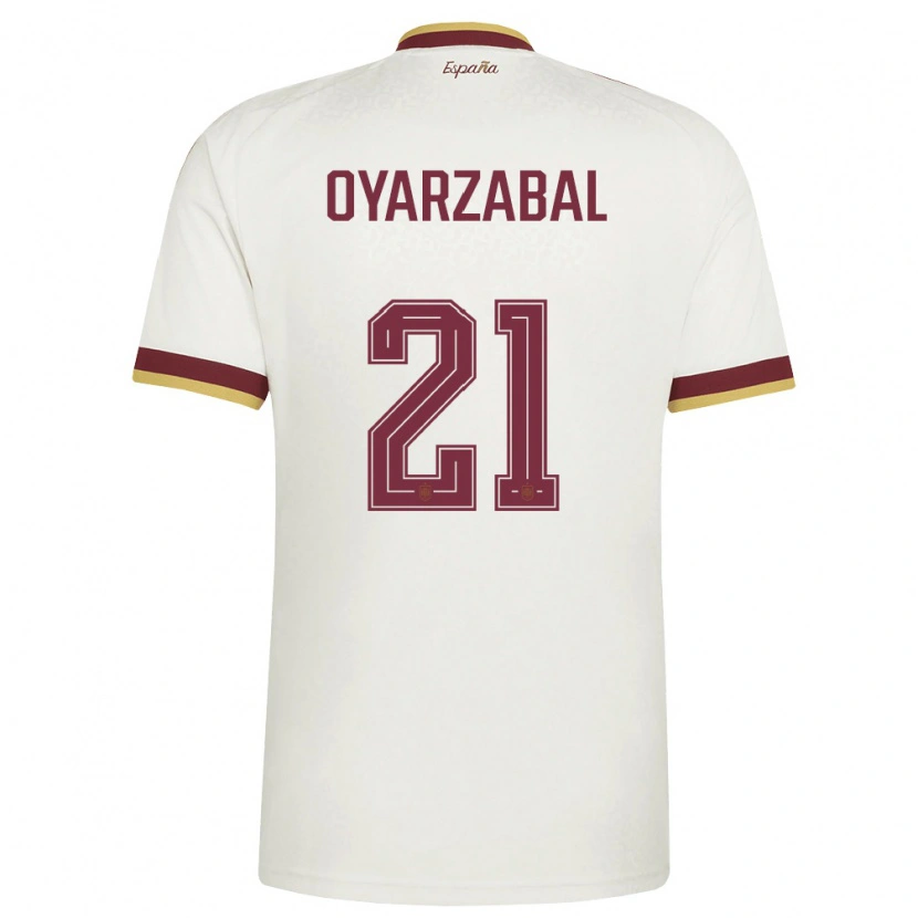 Danxen Kid Spain Mikel Oyarzabal #21 Off-White Burgundy Away Jersey 26-28 T-Shirt
