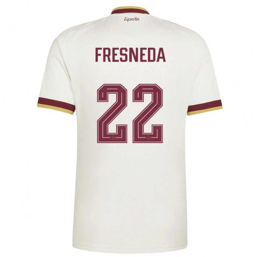 Danxen Kid Spain Iván Fresneda #22 Off-White Burgundy Away Jersey 26-28 T-Shirt