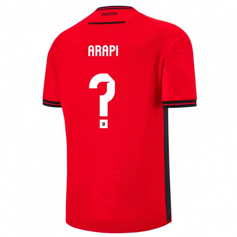 Danxen Men Albania Uesli Arapi #0 Red Black Home Jersey 26-28 T-Shirt