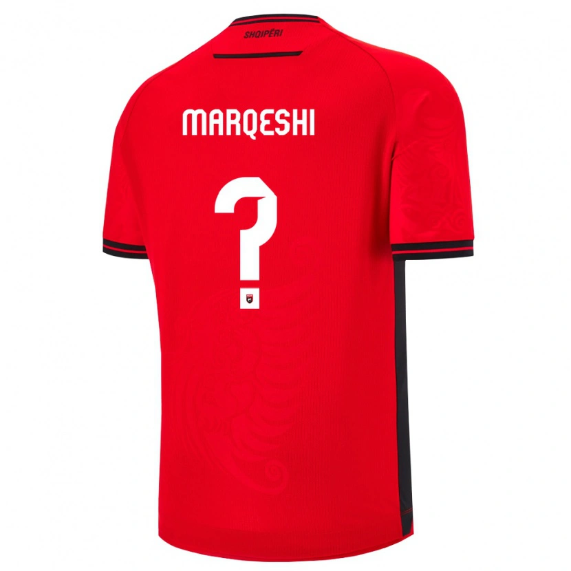 Danxen Men Albania Ernesto Marqeshi #0 Red Black Home Jersey 26-28 T-Shirt