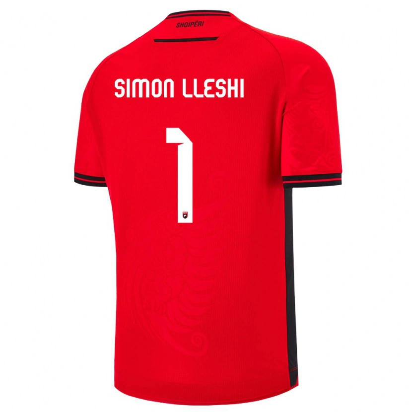 Danxen Men Albania Simon Lleshi #1 Red Black Home Jersey 26-28 T-Shirt