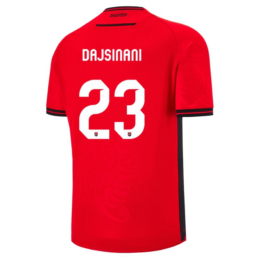 Danxen Men Albania Mario Dajsinani #23 Red Black Home Jersey 26-28 T-Shirt